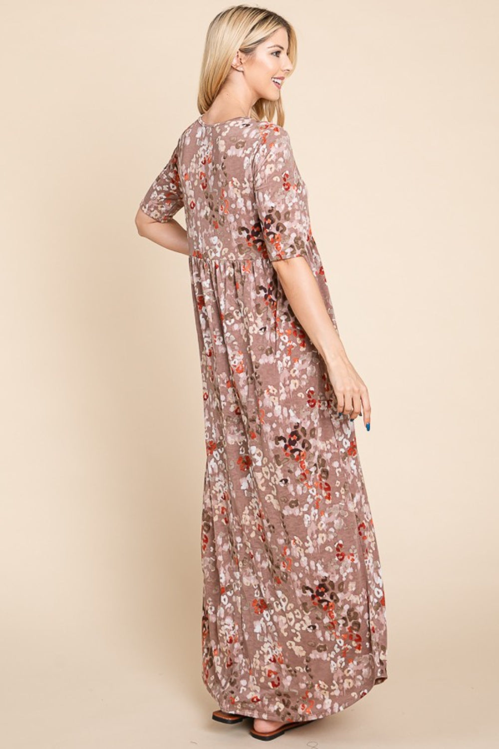 Women's BOMBOM Printed Shirred Maxi Dress