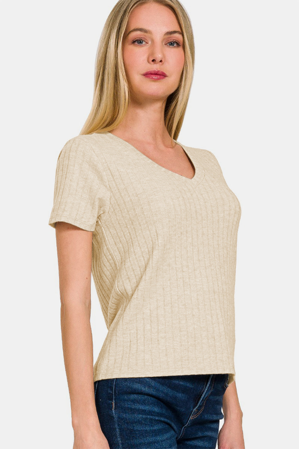 Women's Zenana Ribbed Short Sleeve T-Shirt