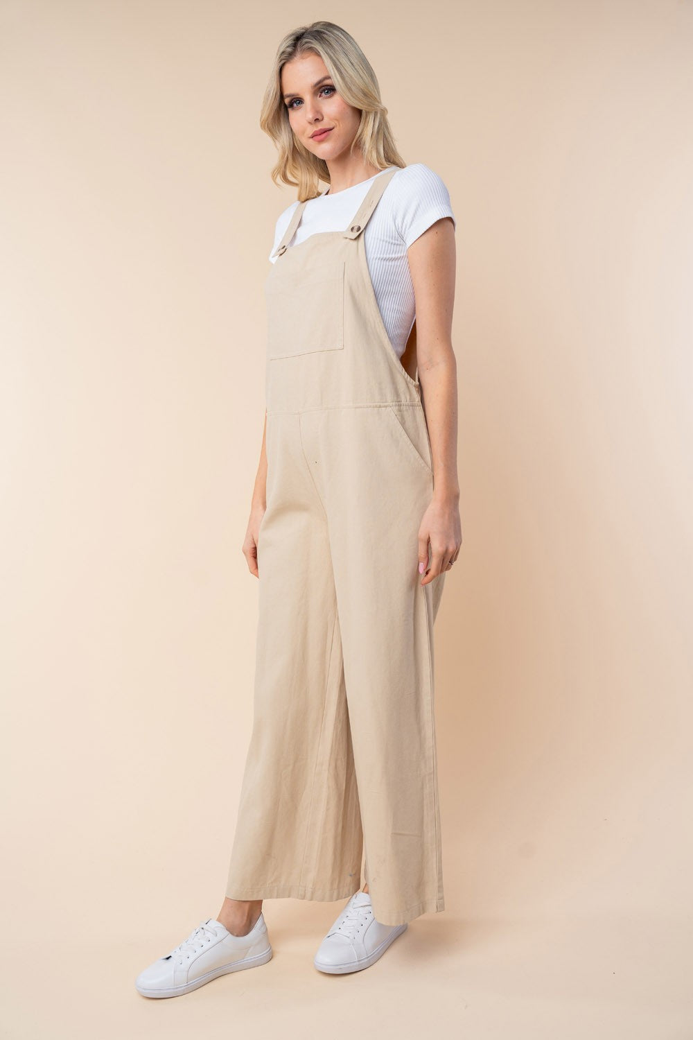 Women's White Birch Sleeveless Wide Leg Jumpsuit