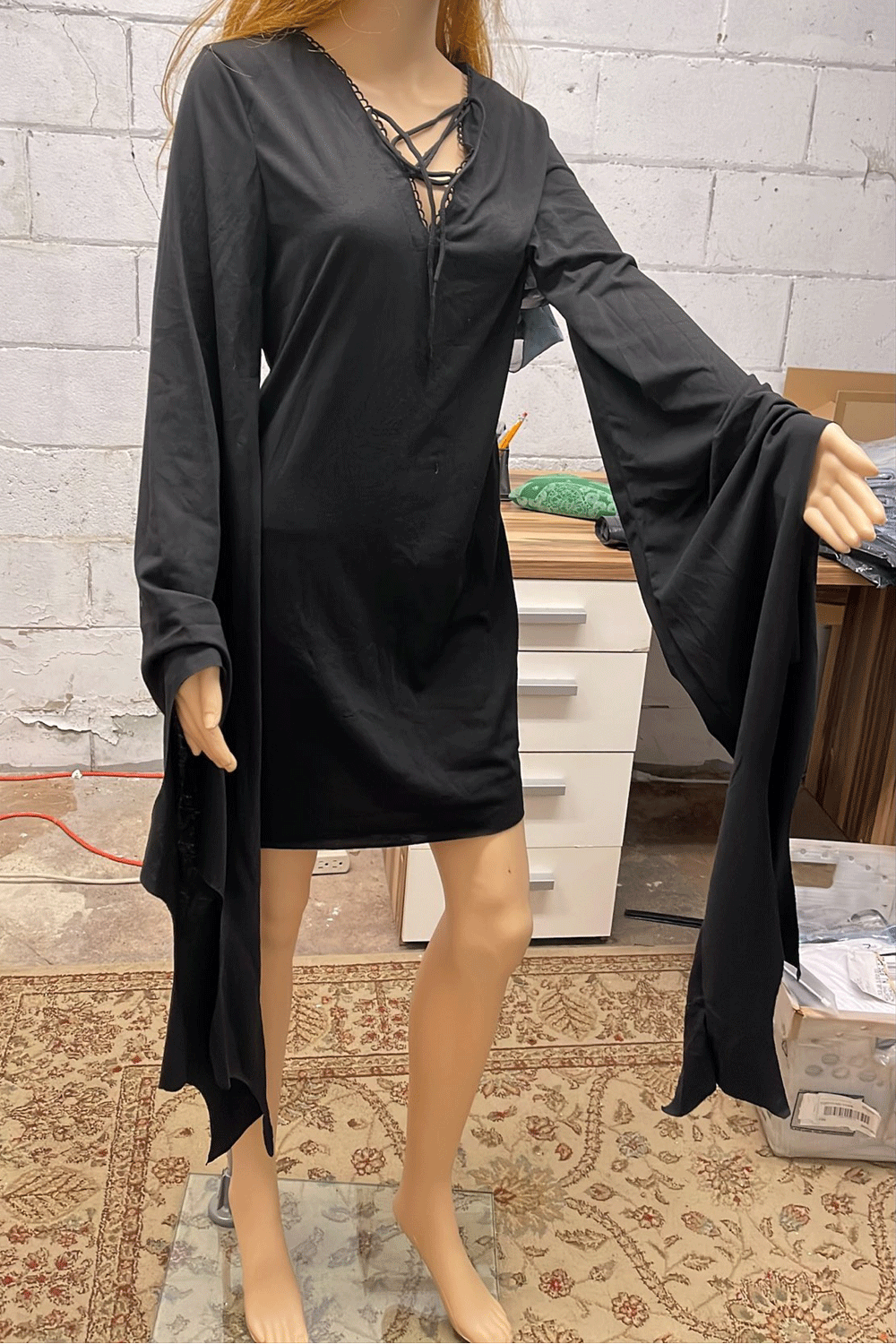 Women Beautiful Kimono Sleeve Style Delightful Solid Colored Deep V-Neck Restful Above Knee Comfortable Blouse - WSB75502