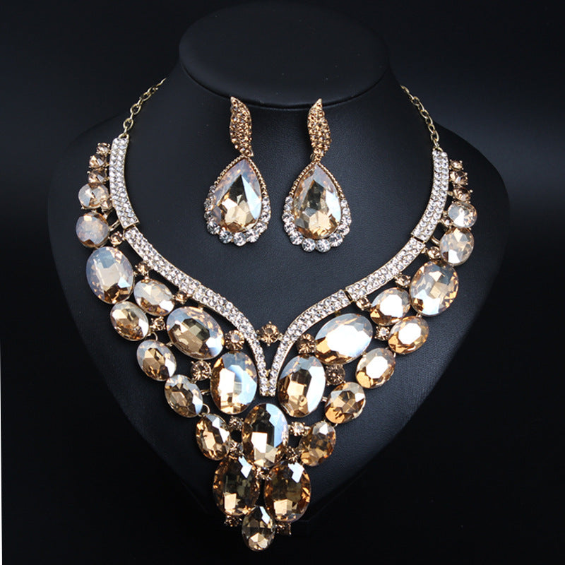 Bridal Crystal jewelry set Wedding Rhinestones jewelry set Crystal Necklace And Earrings Set