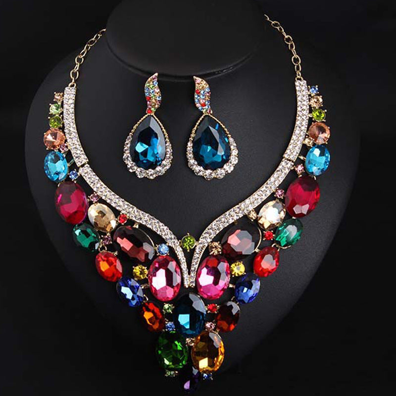 Bridal Crystal jewelry set Wedding Rhinestones jewelry set Crystal Necklace And Earrings Set