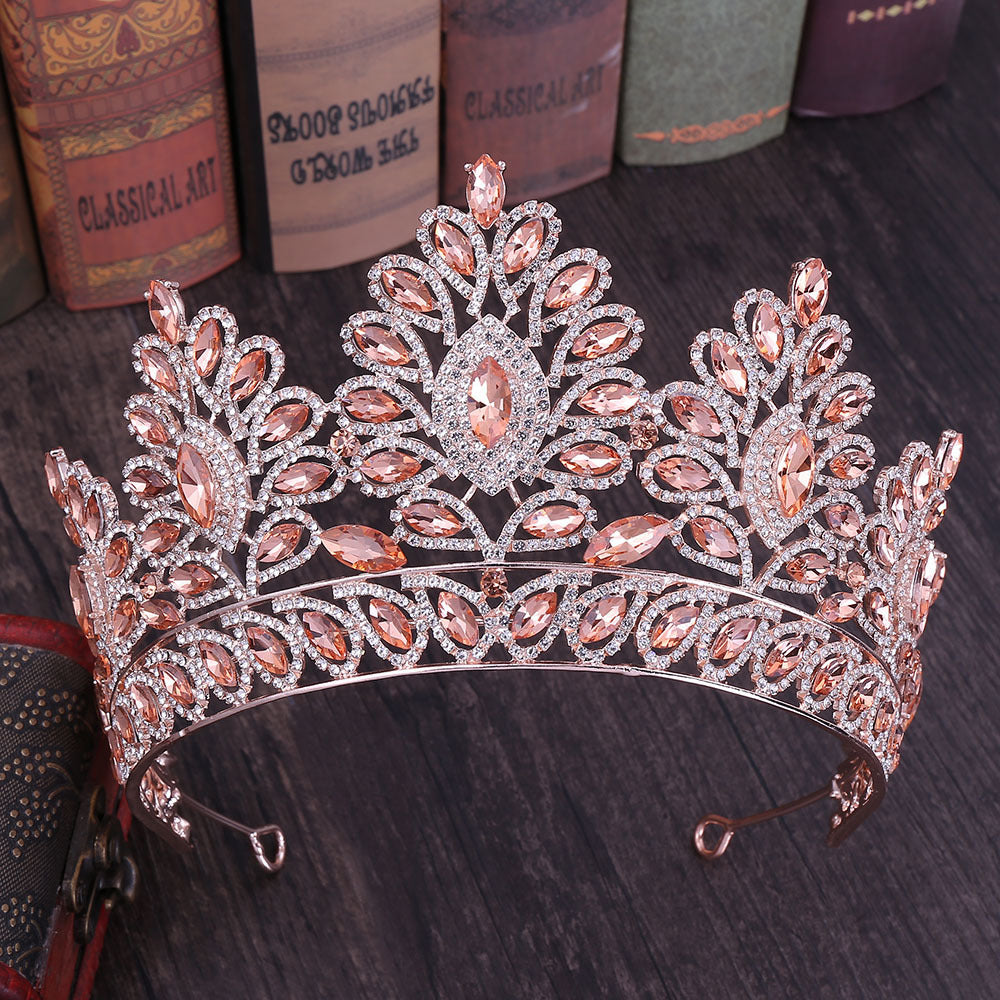 American hot-selling wedding headdress Baroque rhinestone bridal large crown wedding