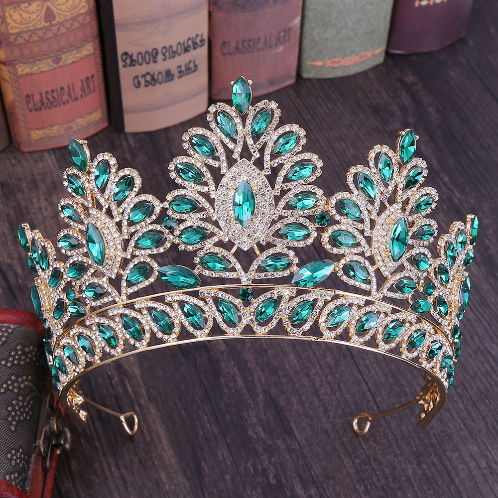 American hot-selling wedding headdress Baroque rhinestone bridal large crown wedding