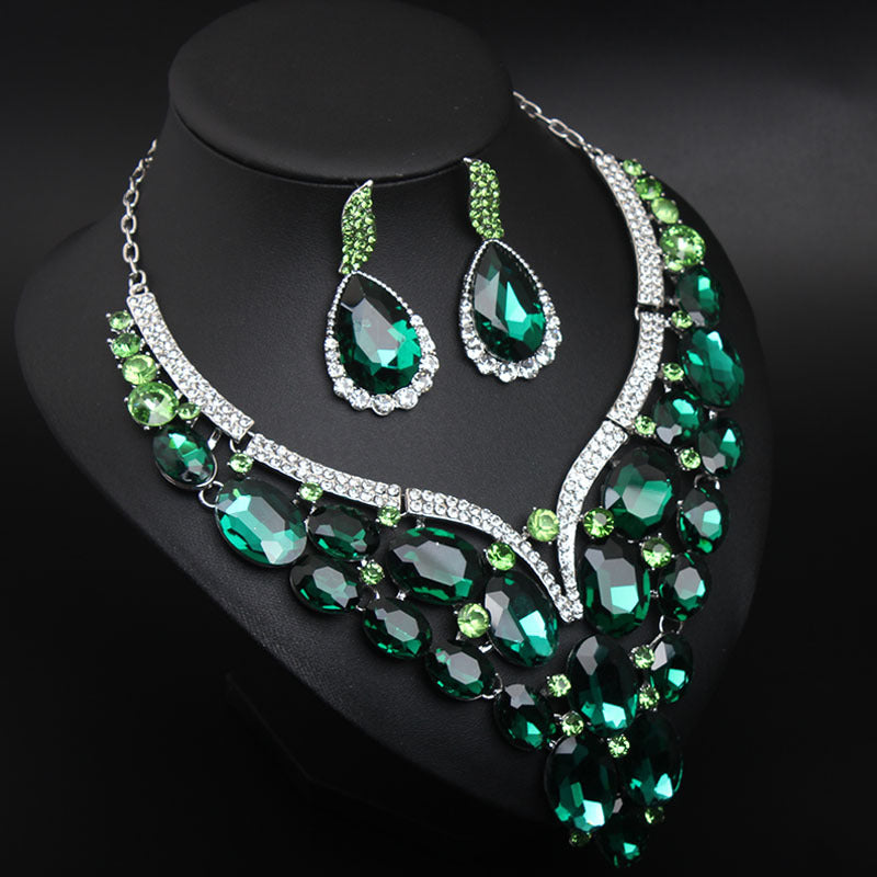 Bridal Crystal jewelry set Wedding Rhinestones jewelry set Crystal Necklace And Earrings Set