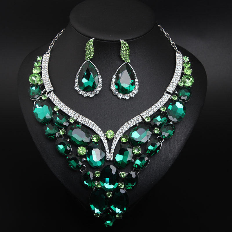 Bridal Crystal jewelry set Wedding Rhinestones jewelry set Crystal Necklace And Earrings Set