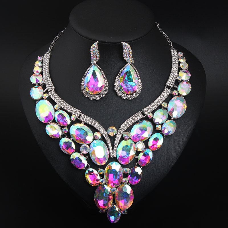 Bridal Crystal jewelry set Wedding Rhinestones jewelry set Crystal Necklace And Earrings Set