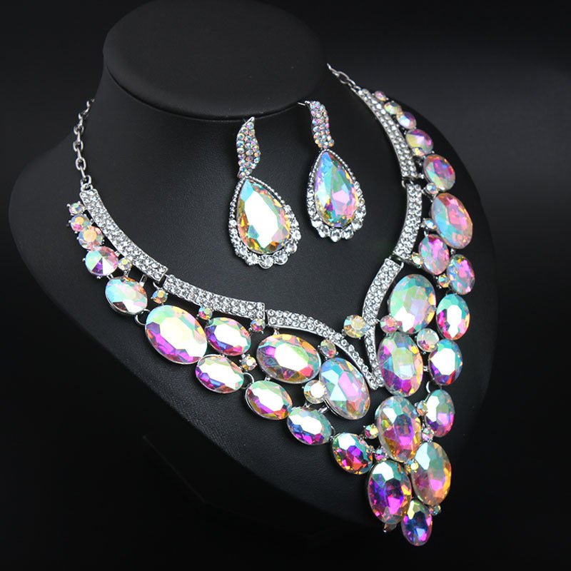 Bridal Crystal jewelry set Wedding Rhinestones jewelry set Crystal Necklace And Earrings Set