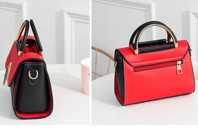 New trendy, fashionable, fresh, fresh and contrasting color single shoulder crossbody handheld PU small square bag