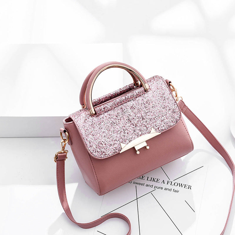 Style Casual Small Square Bag Fashion Sequin Lady Cute Crossbody Shoulder Handbag One