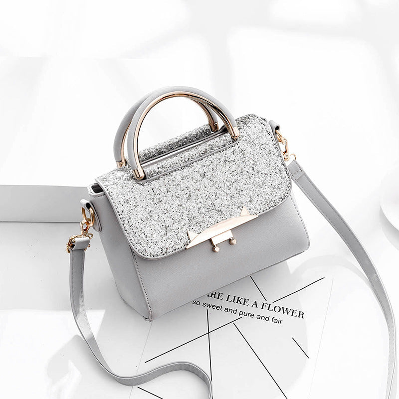 Style Casual Small Square Bag Fashion Sequin Lady Cute Crossbody Shoulder Handbag One