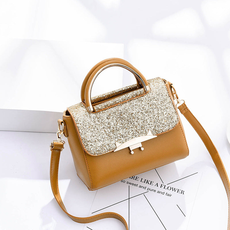 Style Casual Small Square Bag Fashion Sequin Lady Cute Crossbody Shoulder Handbag One