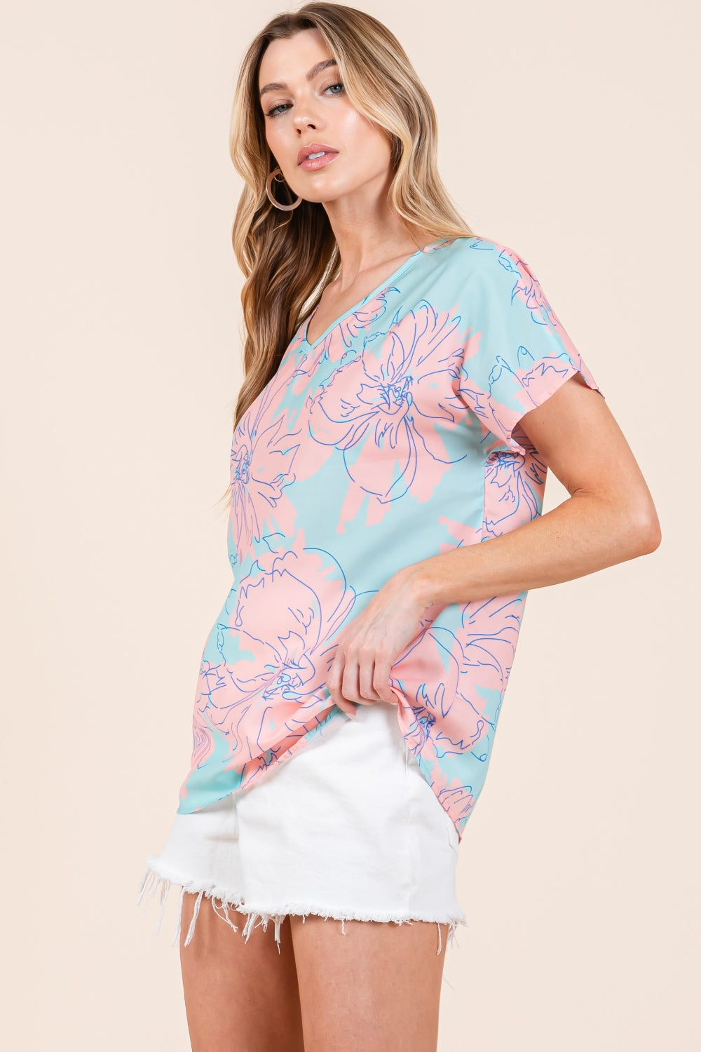 Women's BOMBOM Floral Short Sleeve T-Shirt