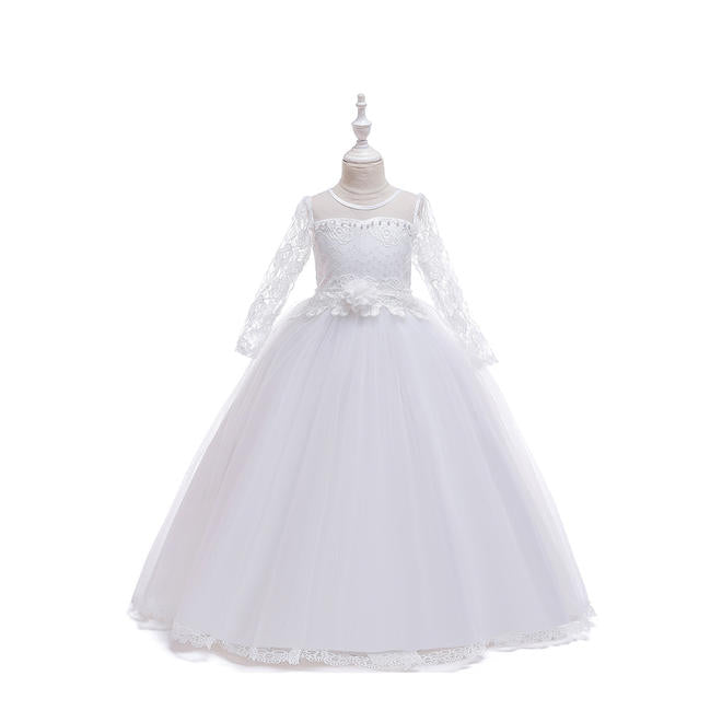 Kids Girls Long Length Birthday Party Wedding Dress - KGDC39266