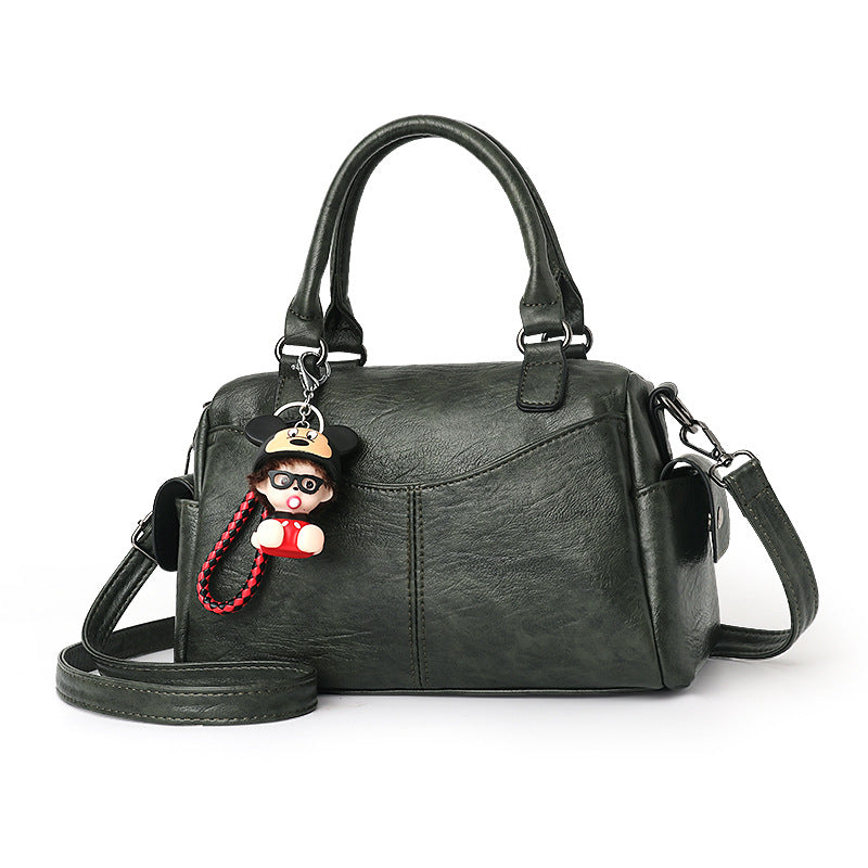 New European and American Fashion Cute Doll Handbag Solid Color Retro Practical Pillow Bag