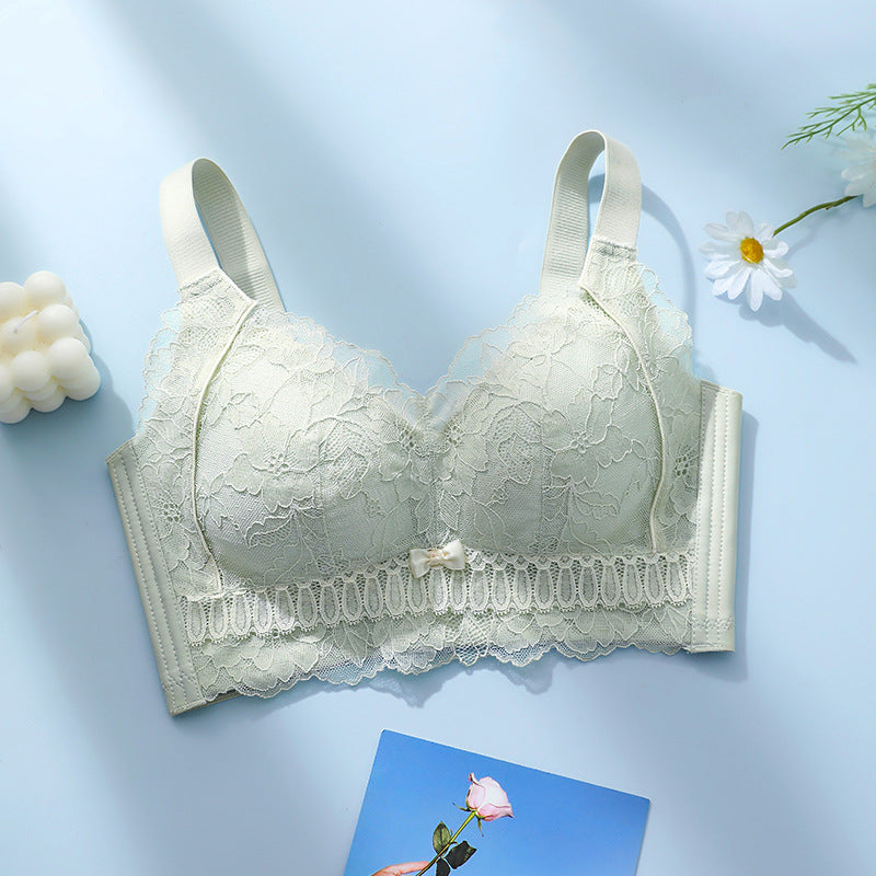 Women's bras with anti-sagging, full cup, anti-sagging, large breasts, small side breasts, thin and adjustable bras without steel rings