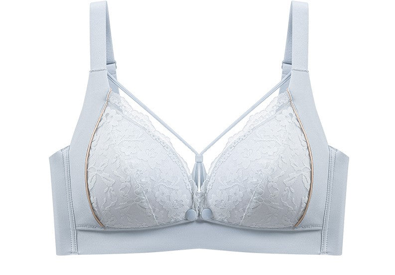 Tea fiber wire-free push-up front-opening nursing bra maternity underwear pregnancy and lactation feeding bra thin section