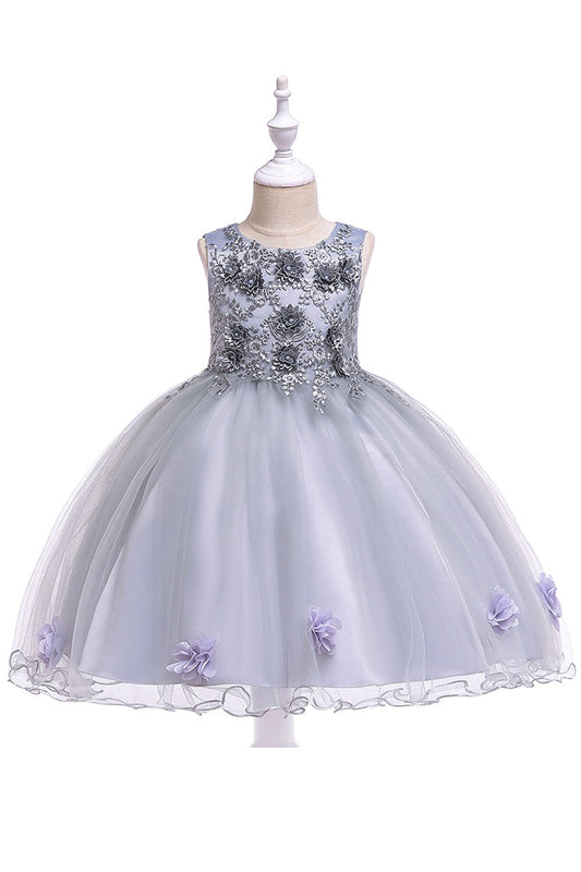 Kids Girls Flower Pettiskirt Ball Gown Fancy Dress - C4745JPKGD