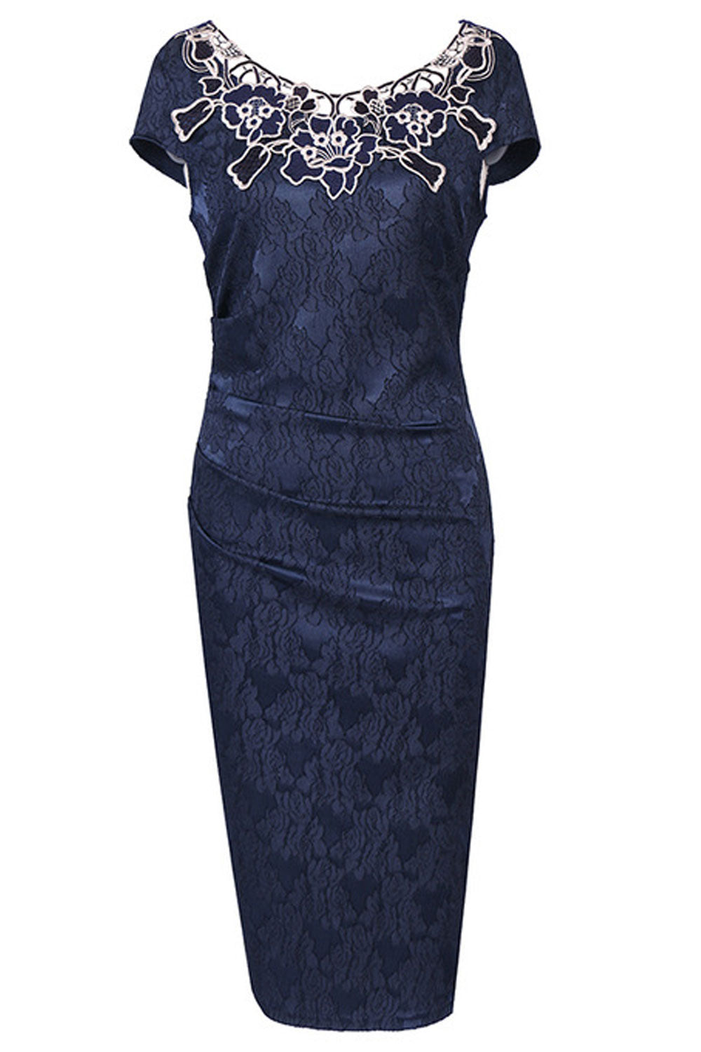 Women Lace Decorated Sleeveless Slim Pencil Dress - C2103KMD