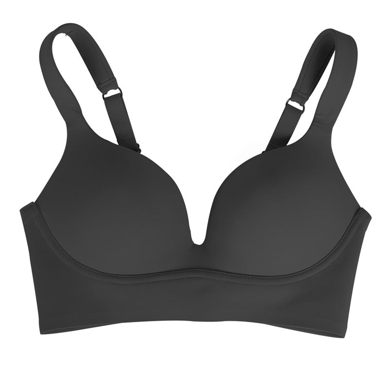 No-rim bra small chest gathered large size women thin seamless bra bra women's anti-sagging bra