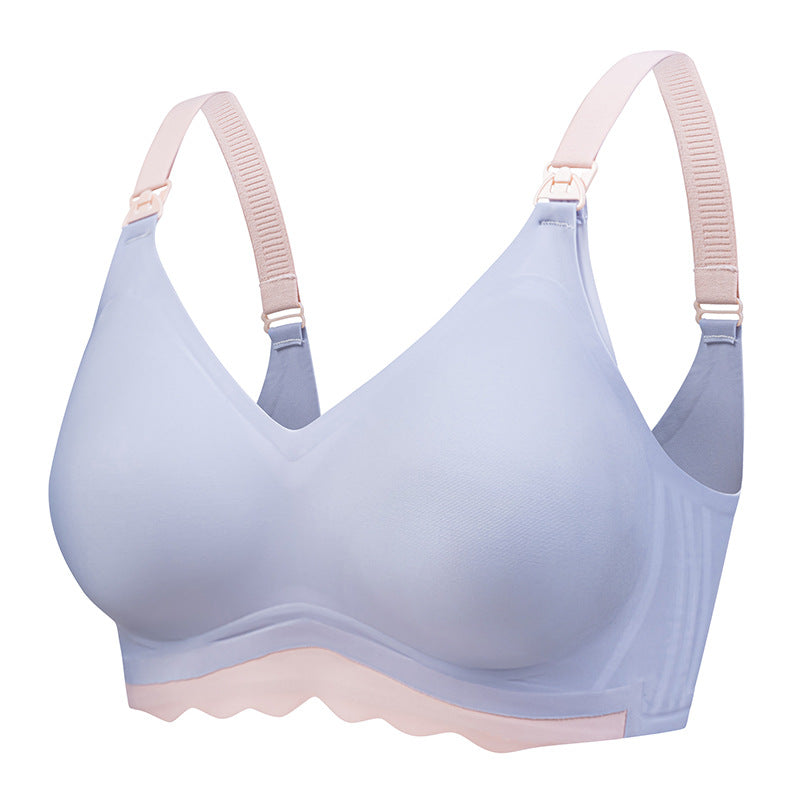 Jelly strip pregnancy and lactation nursing bra push-up no steel ring top buckle seamless maternity bra women's thin section