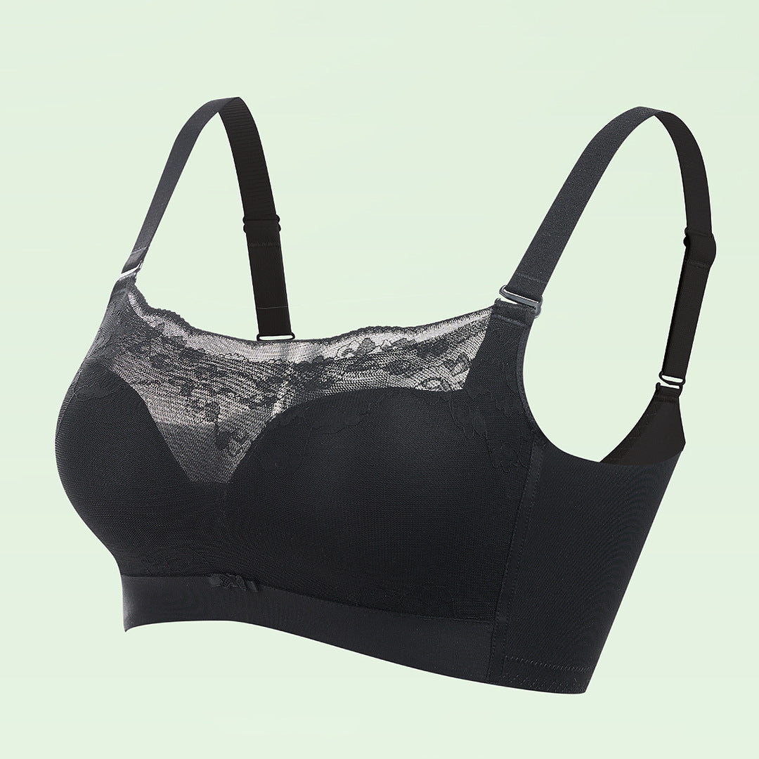 Summer anti-exposure no side bone tube top bra for women without wire ring adjustable small breast push-up sexy lace bra