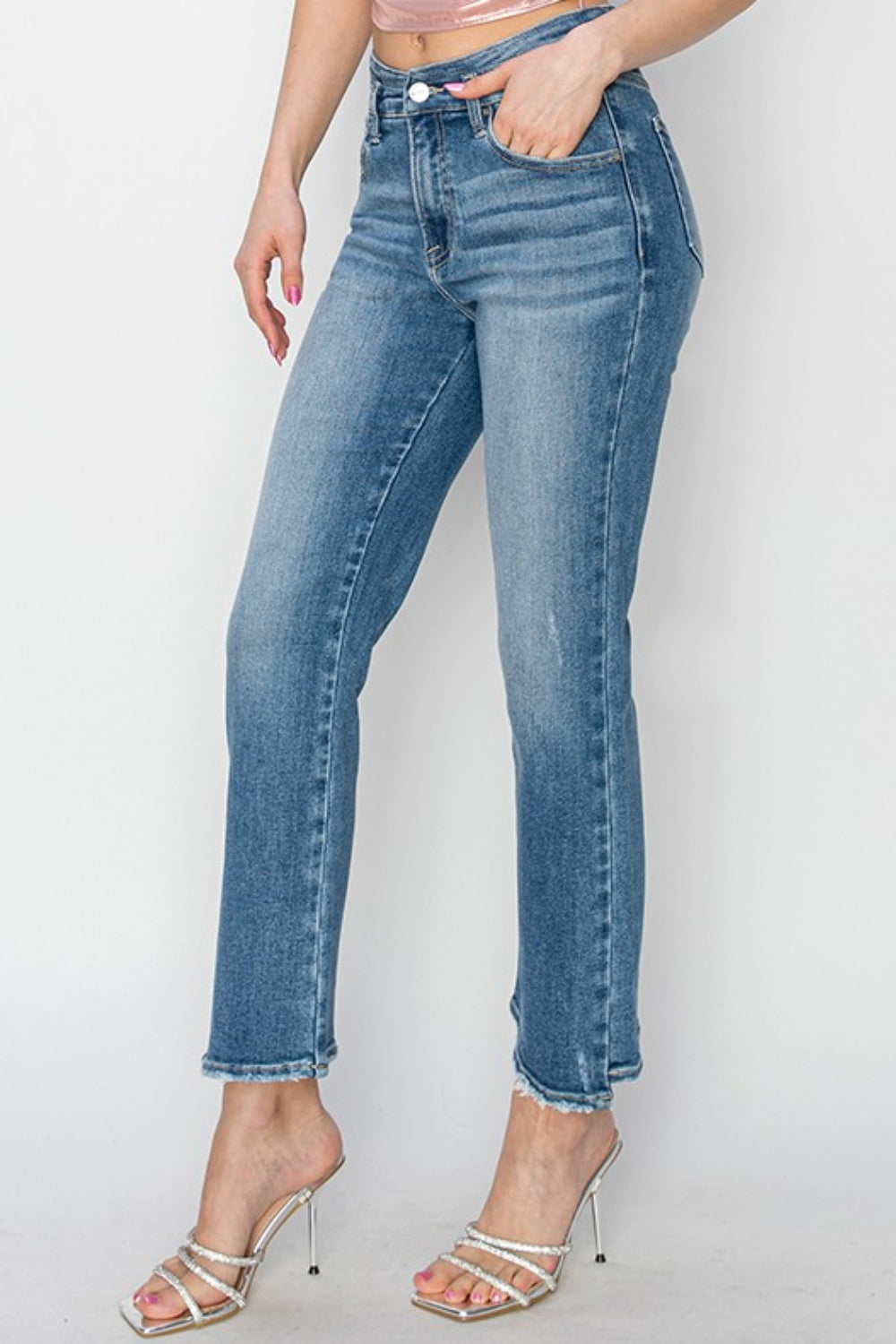 Women's RISEN High Rise Slim Straight Jeans