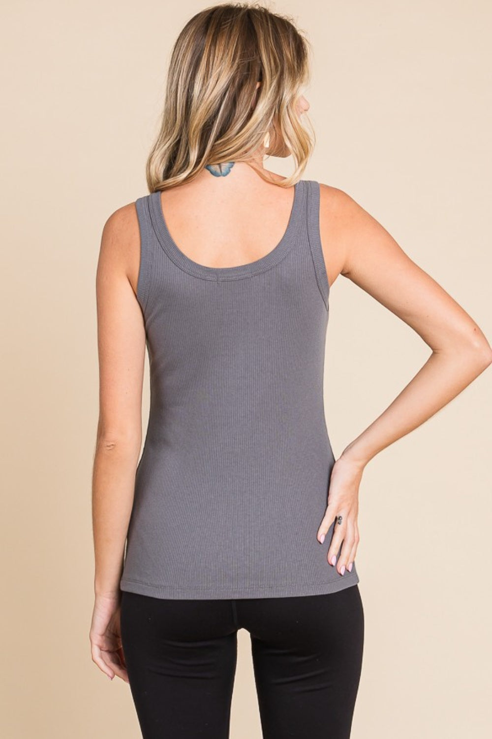 Women's Culture Code Full Size Ribbed Scoop Neck Tank