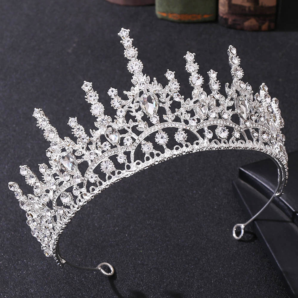 American foreign trade red rhinestone crown Amazon best-selling baroque wedding hair accessories bridal tiara crown