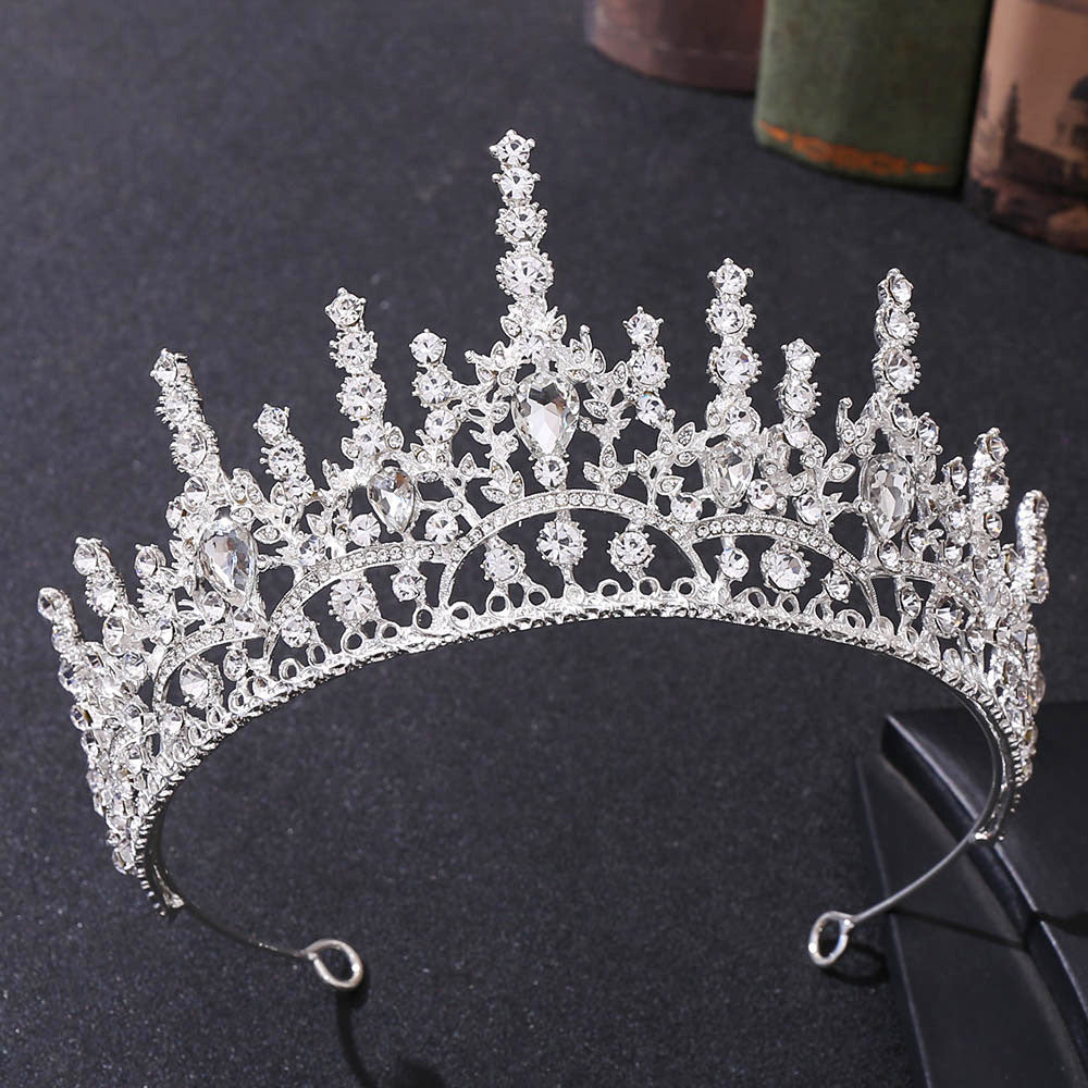 American foreign trade red rhinestone crown Amazon best-selling baroque wedding hair accessories bridal tiara crown