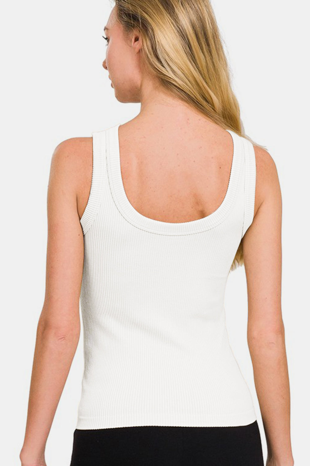 Women's Zenana 2 Way Neckline Washed Ribbed Tank