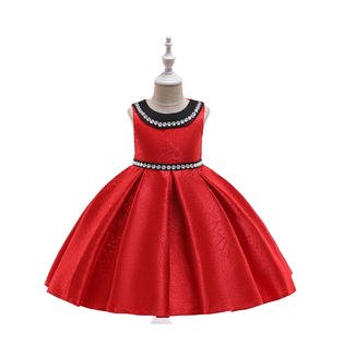 Ketty More Kids Girls Soft Lightweight Lace Pattern Beautiful Princess Solid Colored Dress-KMKGDC10403