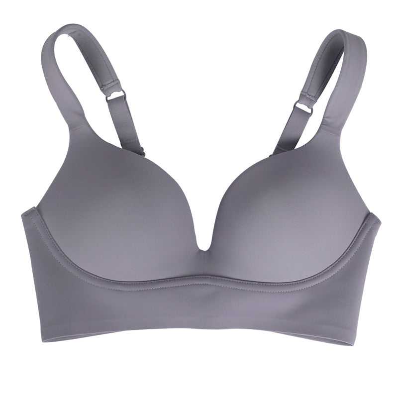 No-rim bra small chest gathered large size women thin seamless bra bra women's anti-sagging bra