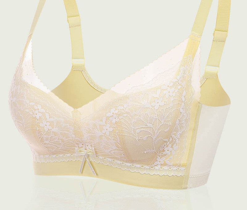 New style underwear for women, boneless, rimless, lace bra, small breast push-up, comfortable, medium-thick cup, adjustable