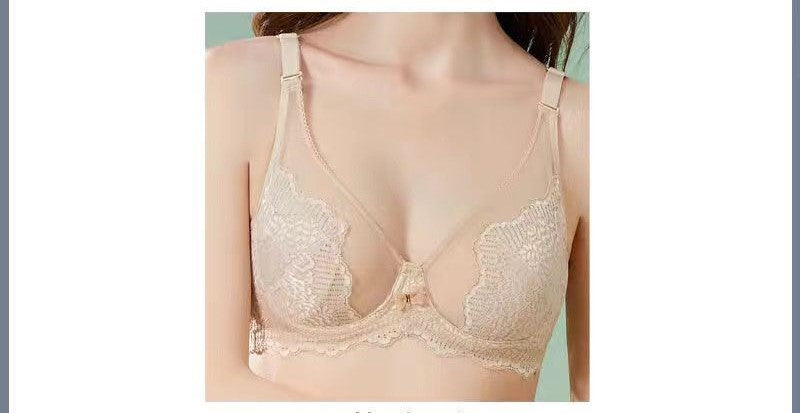 New summer style big chest show small rabbit ear bra memory soft steel ring crystal cup gather anti-sagging ultra-thin cup bra