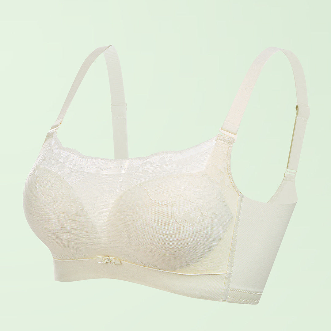 Summer anti-exposure no side bone tube top bra for women without wire ring adjustable small breast push-up sexy lace bra