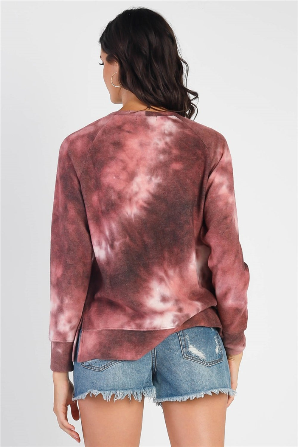 Women's Cherish Apparel Tie-Dye Round Neck Long Sleeve Sweatshirt