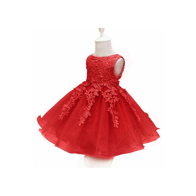 Toddler Baby Girls Lace Flower Fancy Dress - IBGDC41006