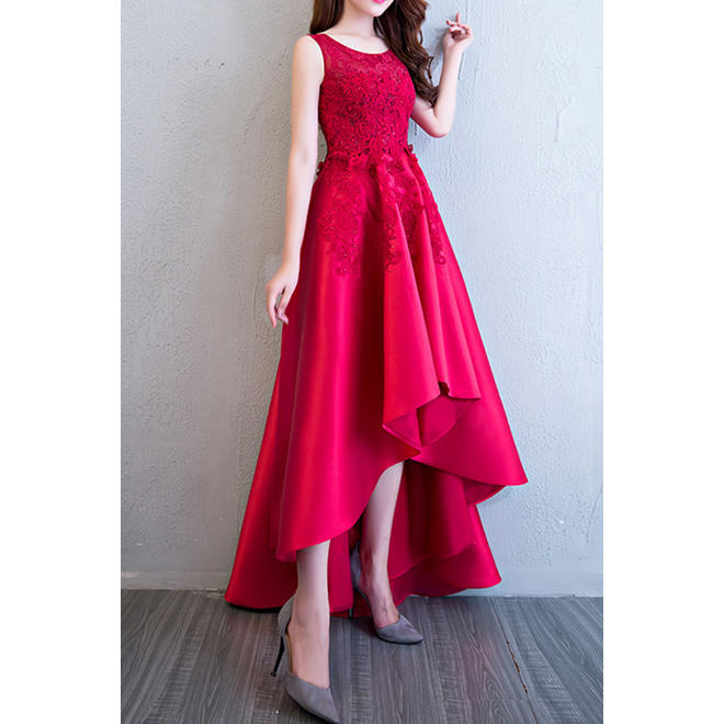 Women Round Neck Elegant Party Dress - C3415ZWD