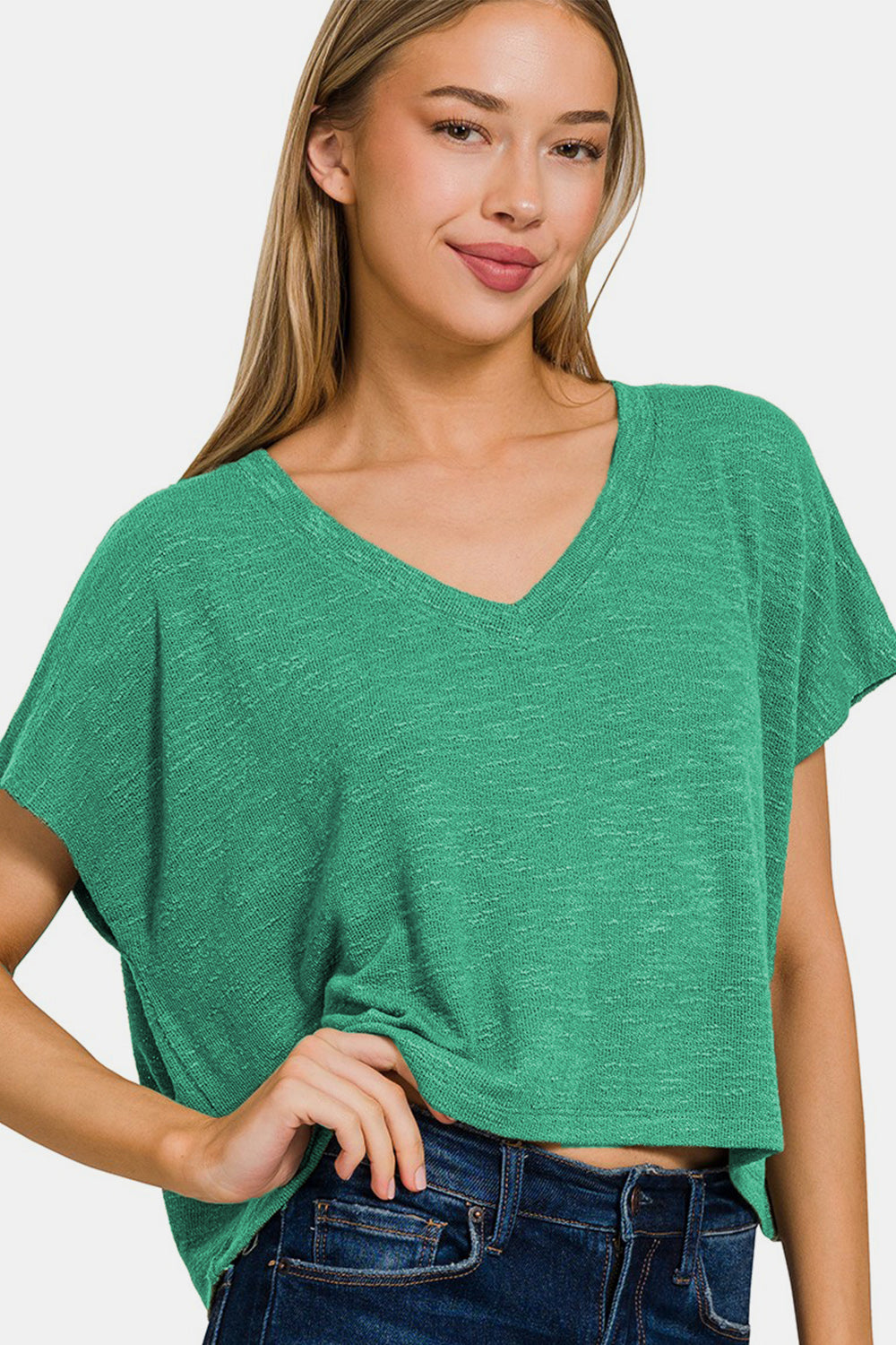 Women's Zenana V-Neck Short Sleeve T-Shirt