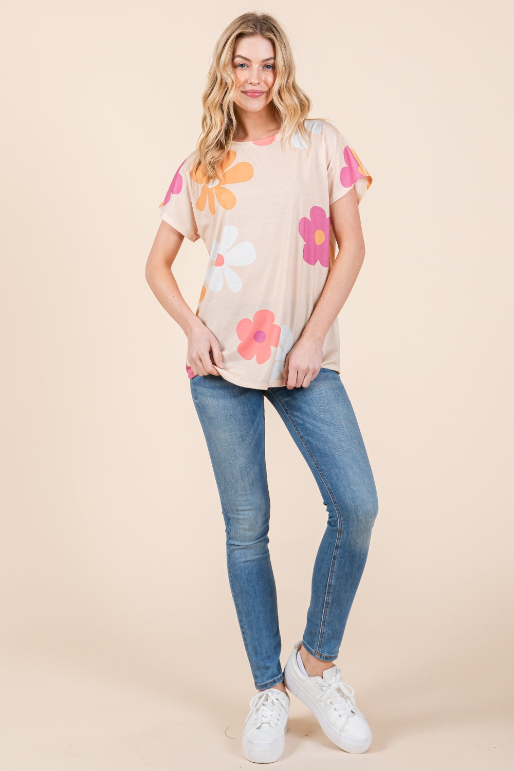 Women's BOMBOM Floral Short Sleeve T-Shirt