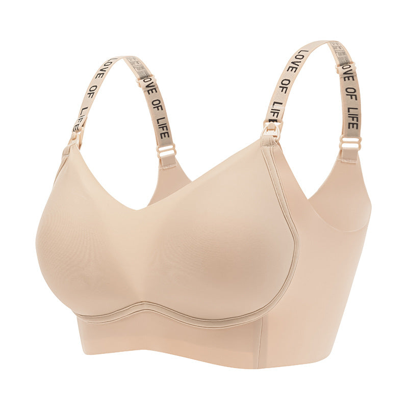 Mulberry silk nursing bra push-up bra without steel ring top buckle bandeau style maternity underwear pregnancy feeding bra