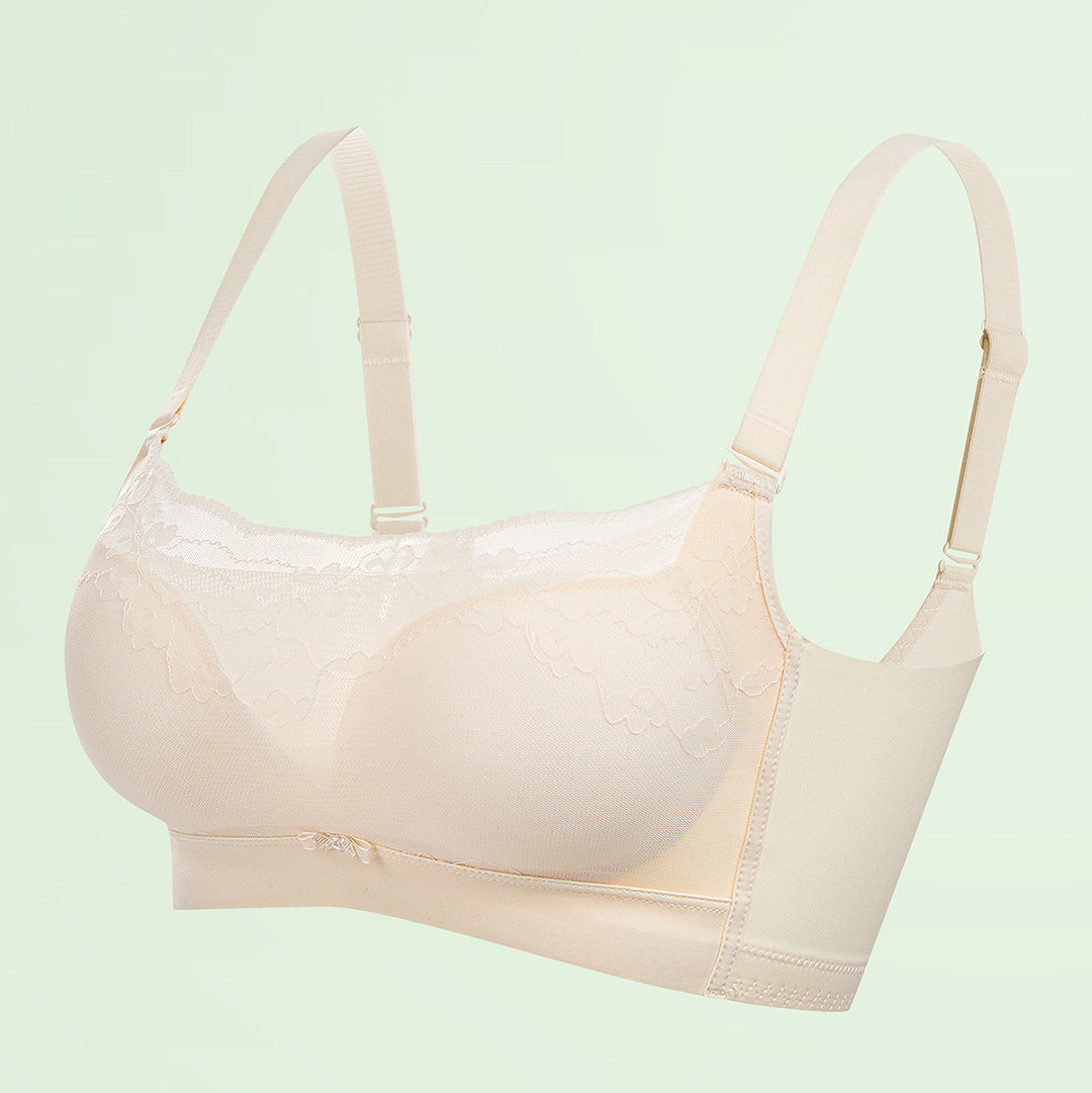 Summer anti-exposure no side bone tube top bra for women without wire ring adjustable small breast push-up sexy lace bra