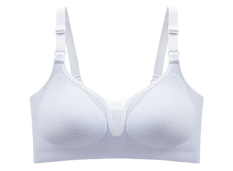 Warm and thickened nursing bra, short push-up, wire-free top buckle, pregnancy and lactation maternity bra, autumn and winter style