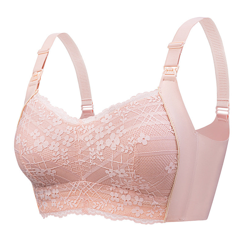 Tea fiber push-up unwired nursing bra top open buckle maternity underwear pregnancy and lactation feeding bra thin section