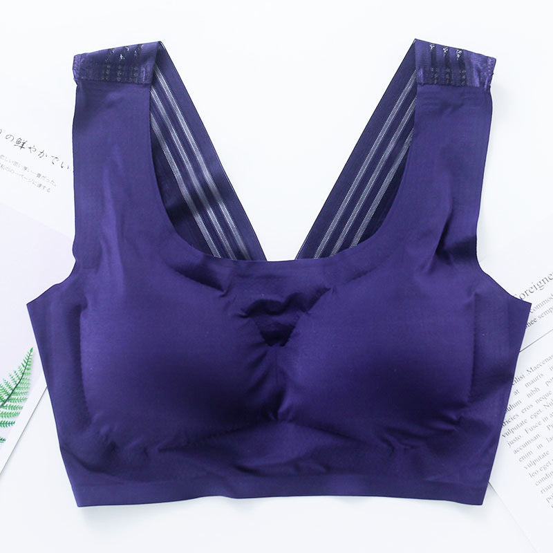 Beautiful Back Seamless Underwear Women's Wireless Sports Push-Up Vest Large Size Fat MM Thin Shockproof Sleeping Push-up Bra