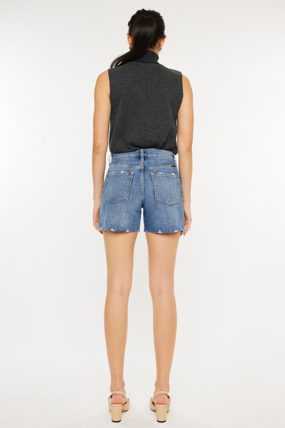 Women's Kancan Distressed High Waist Denim Shorts