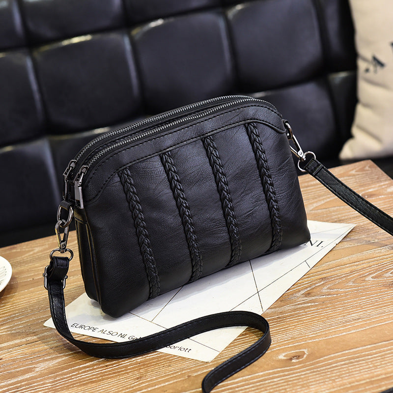 Fashion solid color clutch bag temperament mom bag large capacity single shoulder crossbody bag