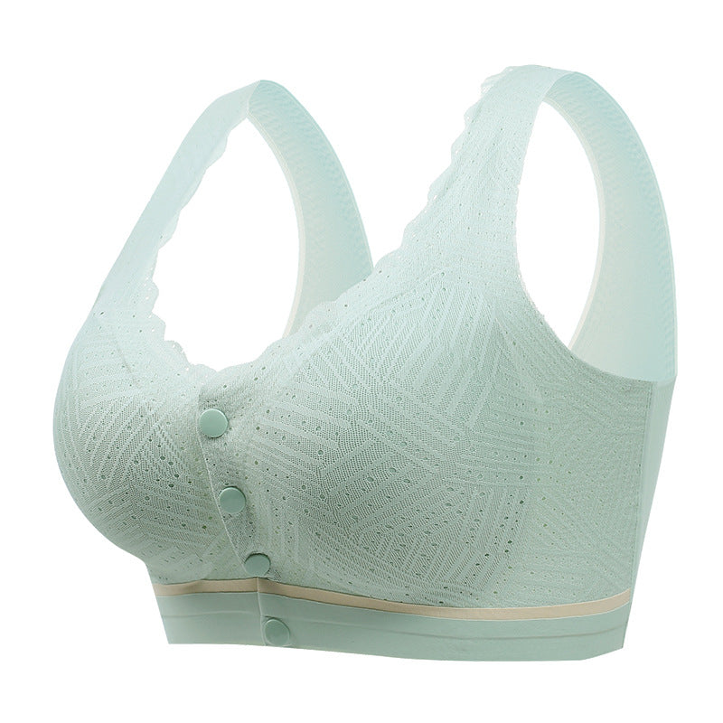 Large size front-buttoned nursing bra for women with no rims, no rims, breast enhancement during pregnancy, postpartum breastfeeding, anti-sagging bra