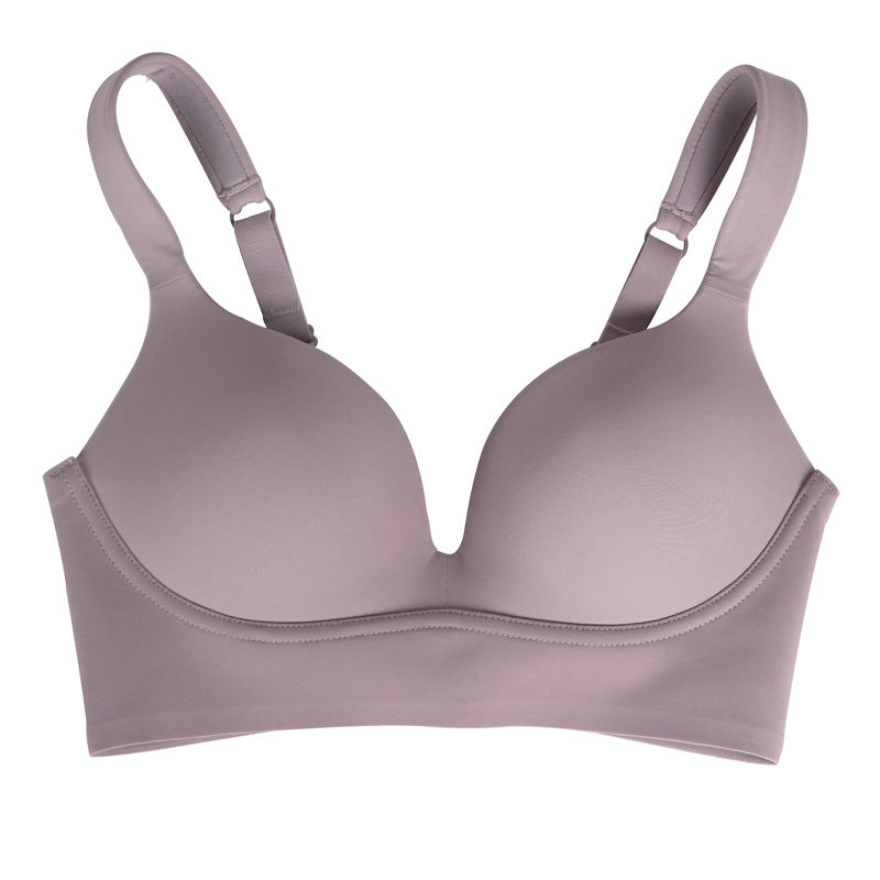 No-rim bra small chest gathered large size women thin seamless bra bra women's anti-sagging bra